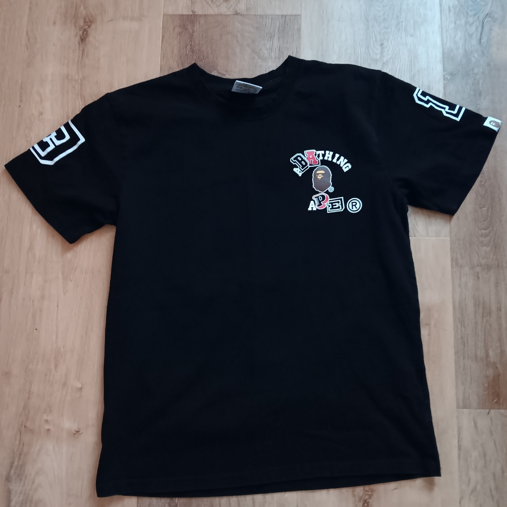 BAPE Multi-font College Heavyweight Black Tee A Bathing Ape